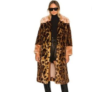Express Faux Fur Coat in Leopard + Peach by Unreal Fur